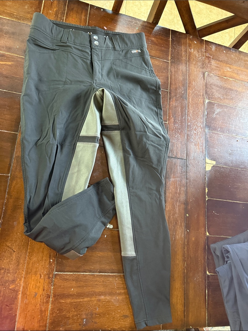 Kerrits Black Breeches with Gray Full Seat Panels